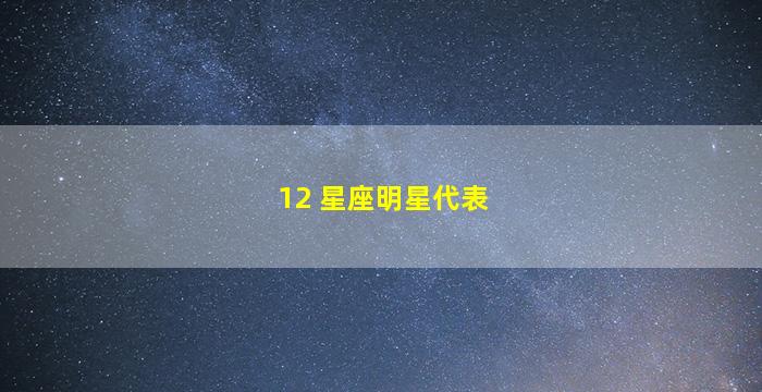 12 星座明星代表